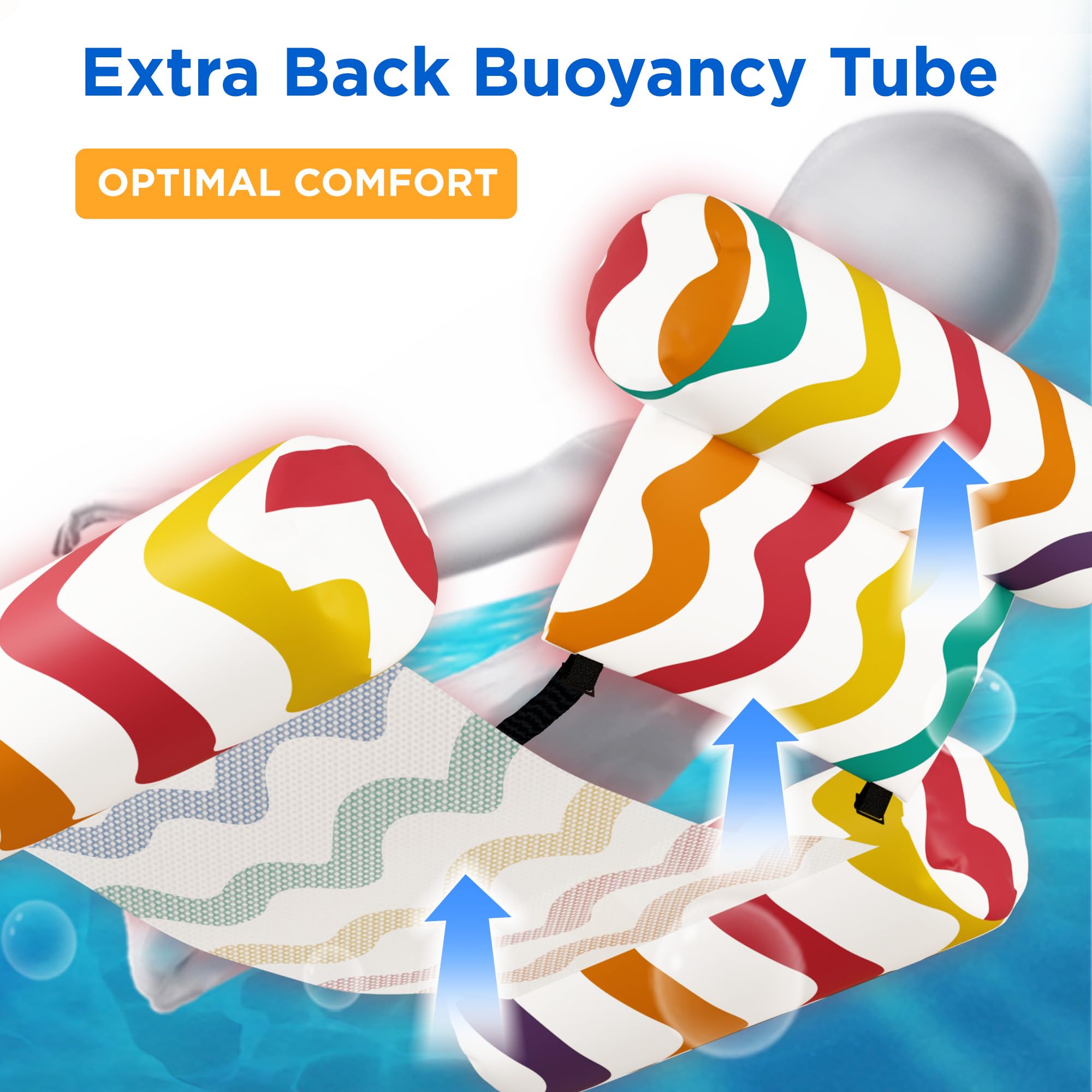 Funscape Ergonomic Headrest Pool Lounge supports neck and spine
