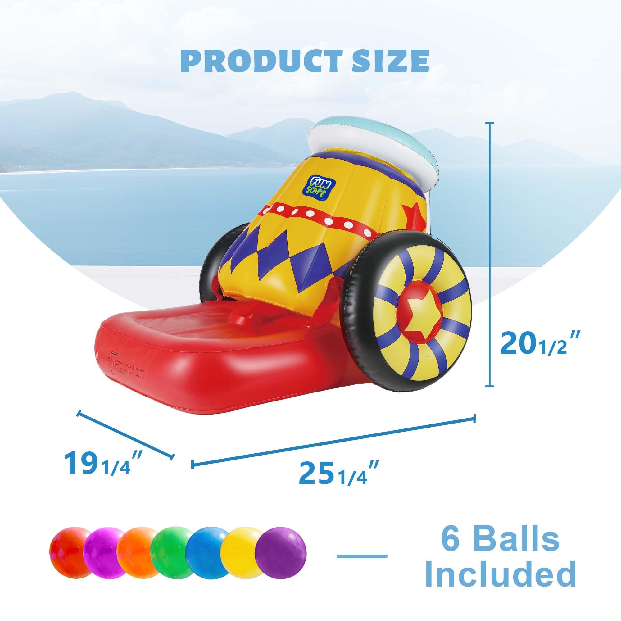 Funscape six colorful balls included for immediate multi-ball action