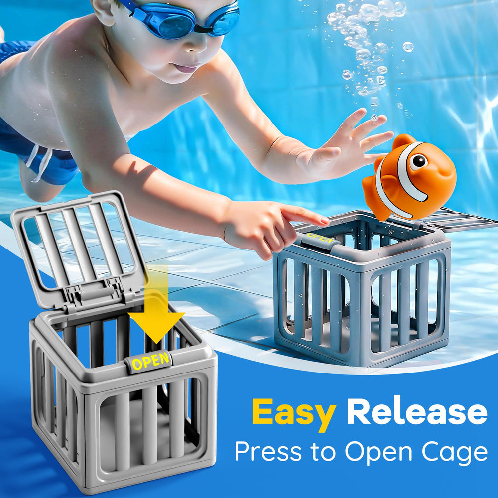 Weighted bottom design keeps cages right-side up during dives