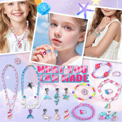 FUNSENLY girls wearing bracelets demonstrates easy DIY jewelry for kids.