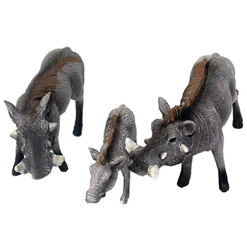 FUNSHOWCASE African Jungle Warthogs figures set top view for imaginative play.