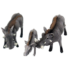 FUNSHOWCASE African Jungle Warthogs figures set top view for imaginative play.