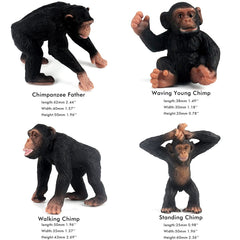 FunShowcase gorilla-chimpanzee figures side view ideal for storytelling.