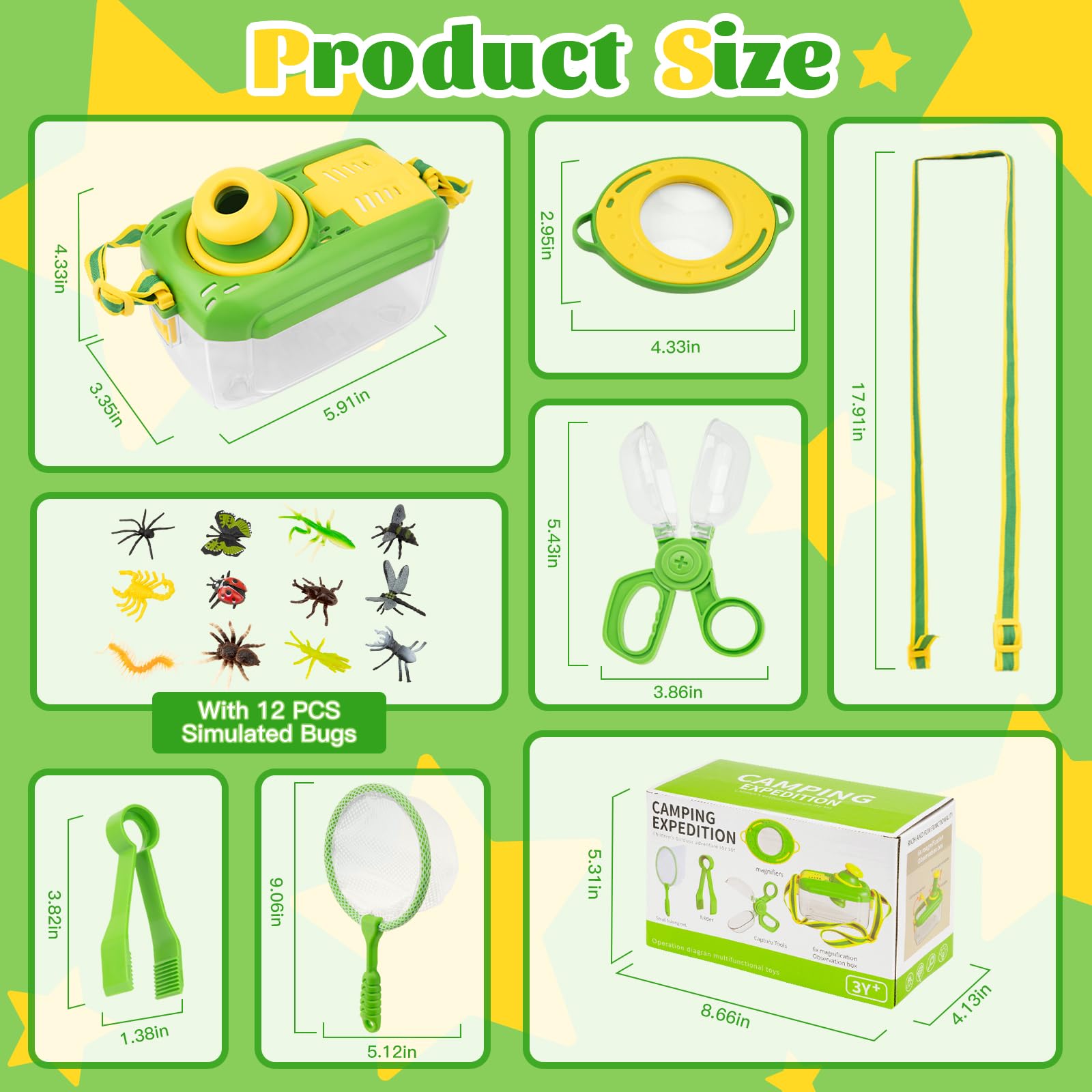 Funsland Bug Catcher Kit 12 artificial insects spark imaginative play.