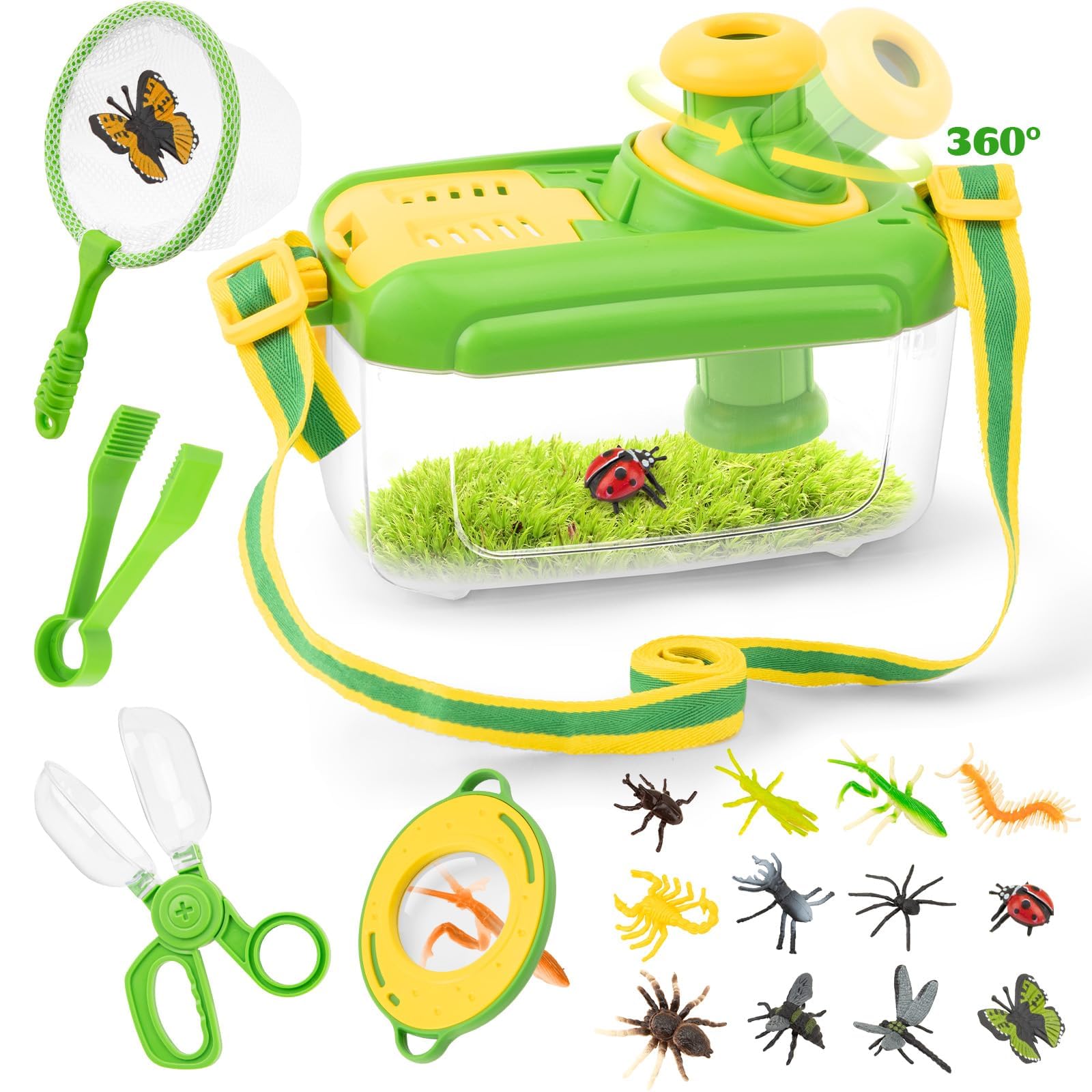 Funsland Bug Catcher Kit viewer with magnifier for close insect inspection.