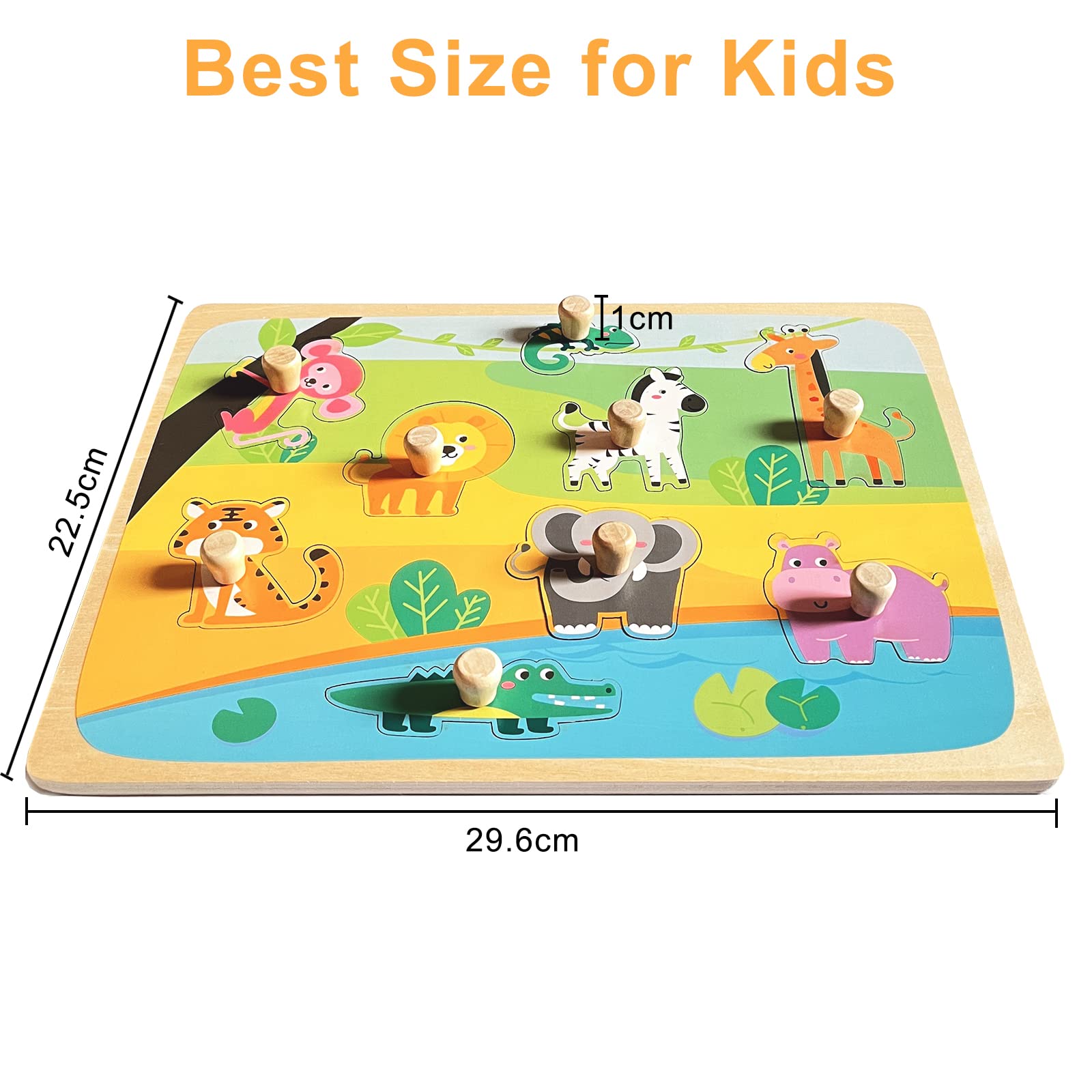 Easy-grip puzzle pieces from Funsland encourage coordinated hand movements