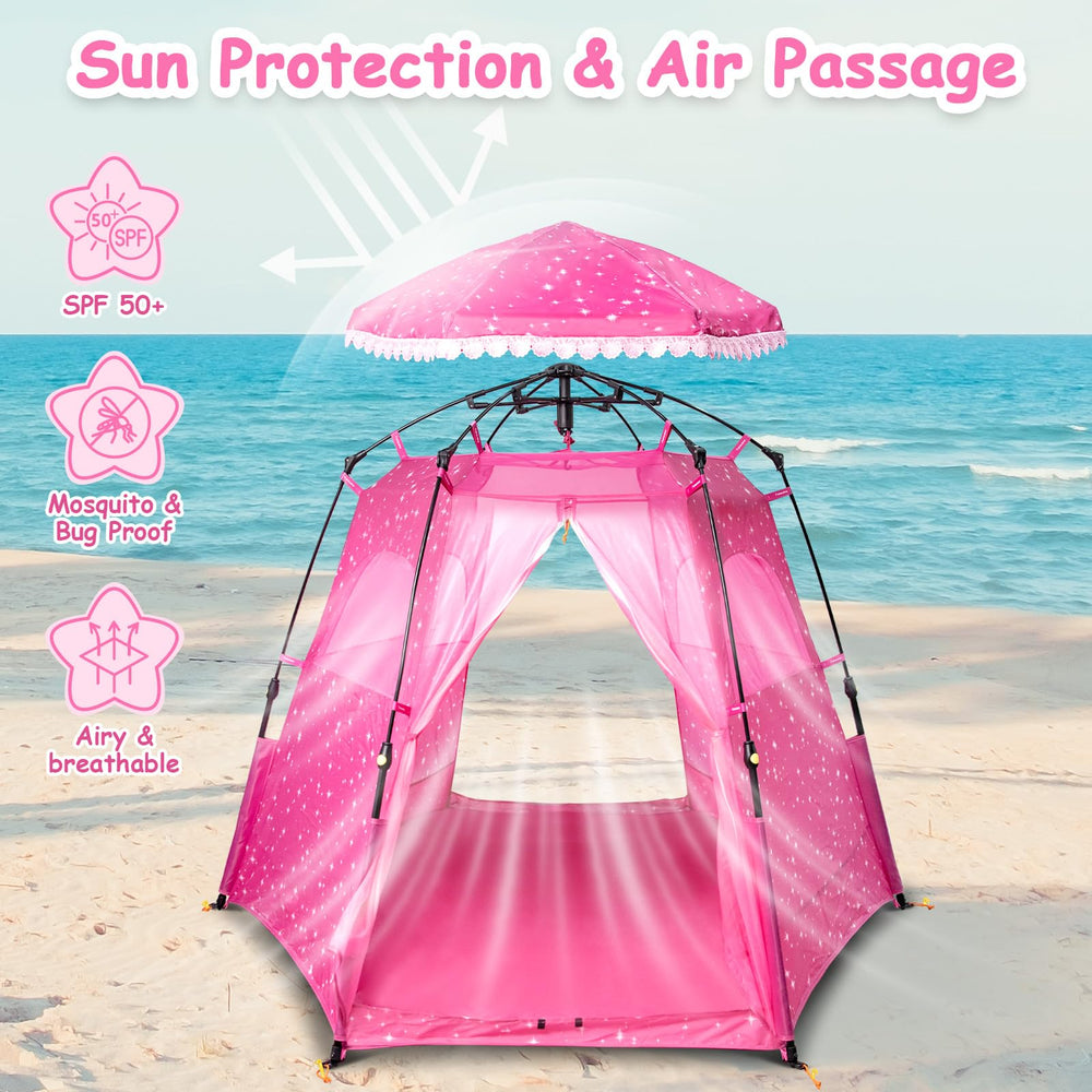 Funsland Princess breathable mesh sides improve ventilation and insect protection.