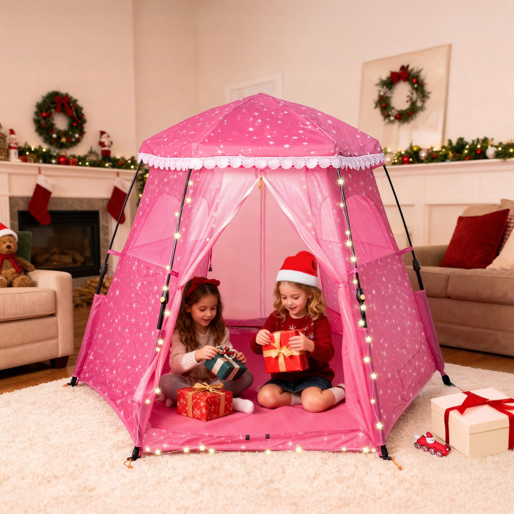 Funsland Princess play house inside view shows spacious castle for kids.