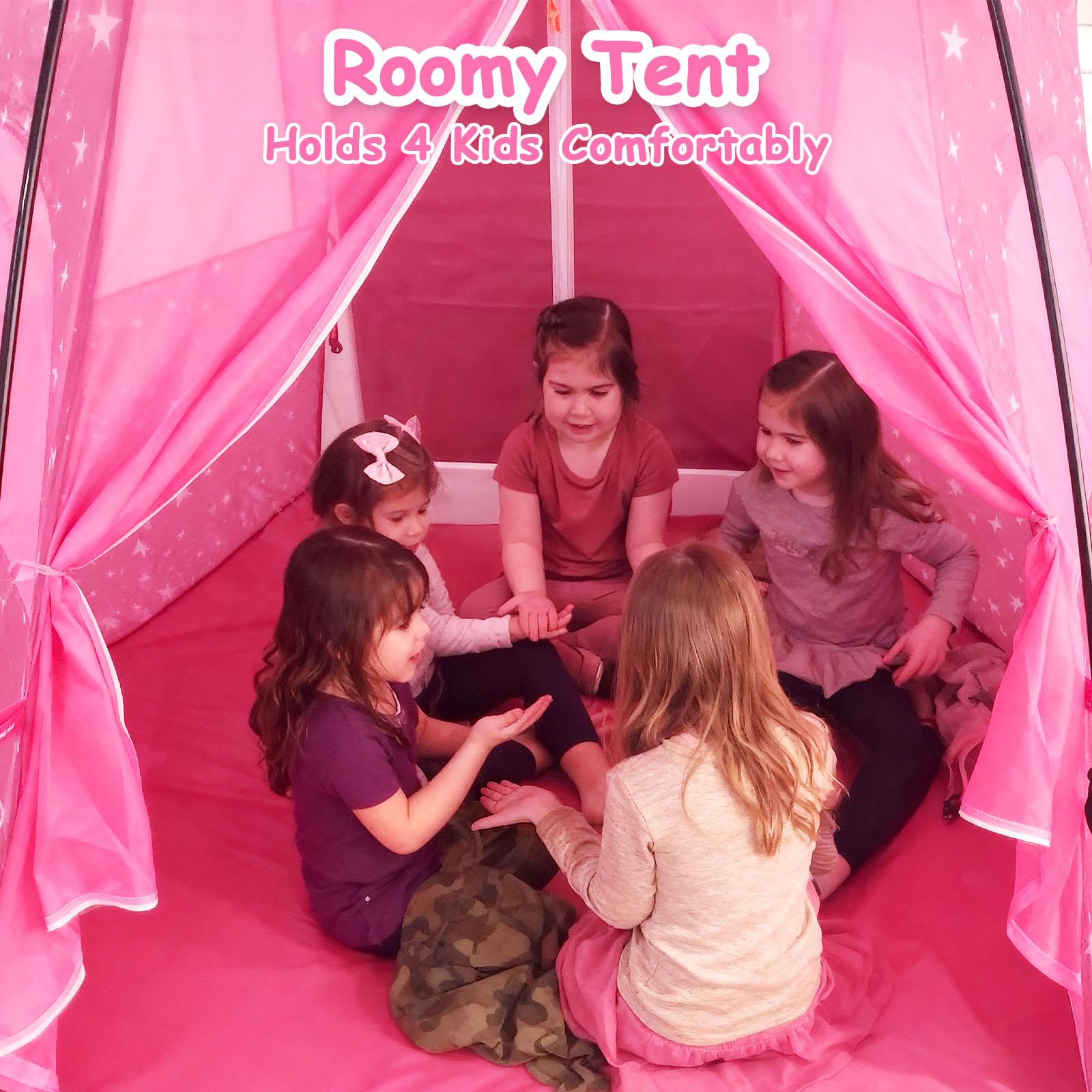 Funsland Princess pop-up tent ready for outdoor use under sun canopy.