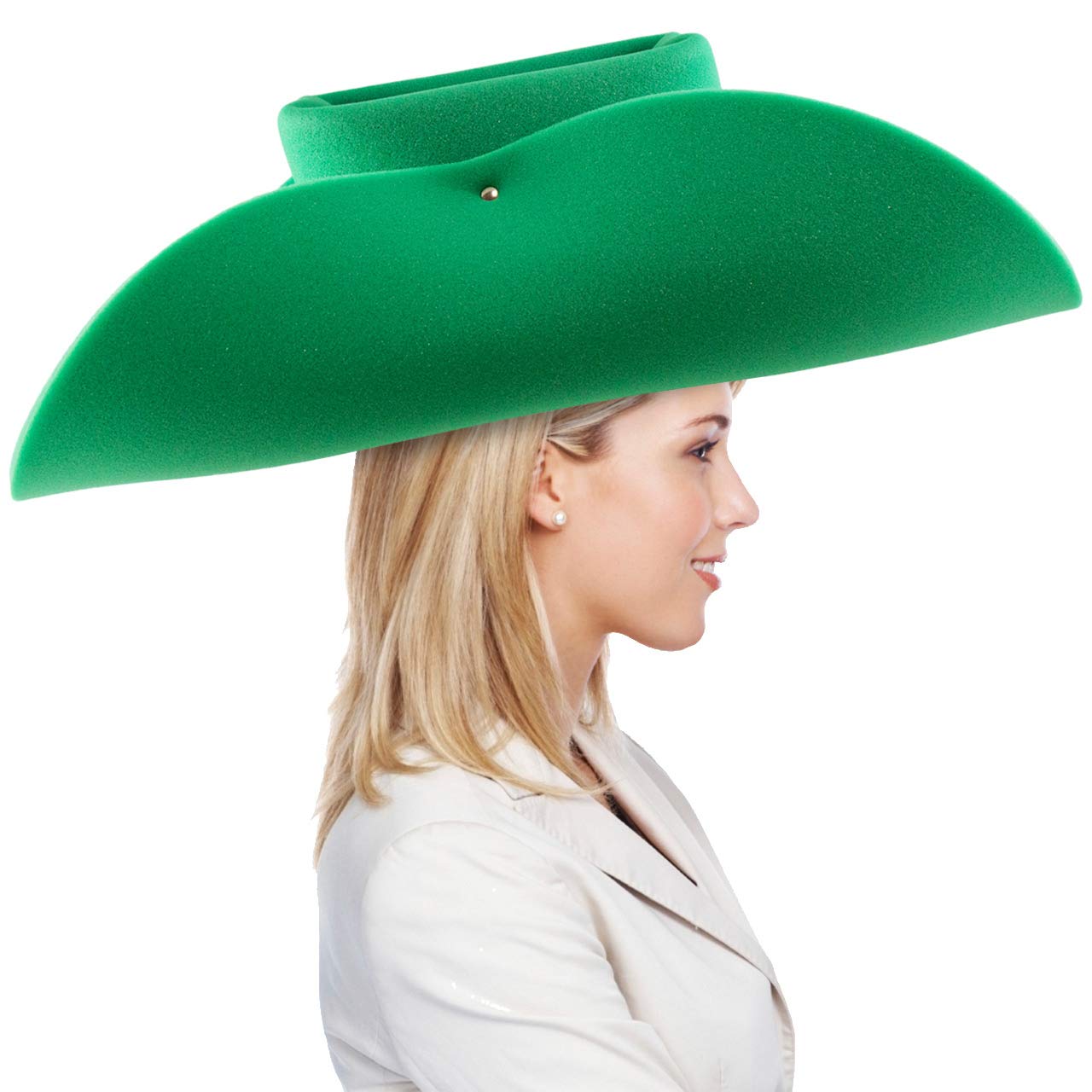Funstitution packable foam red cowboy hat, easy to carry to events.