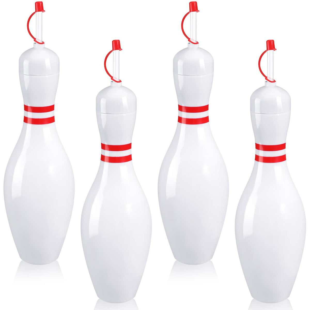 Funtery Bowling Cups four-pack front view for party refreshments.