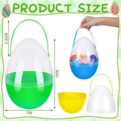 Funtery 10 inch plastic egg with handle is easy to carry and display.
