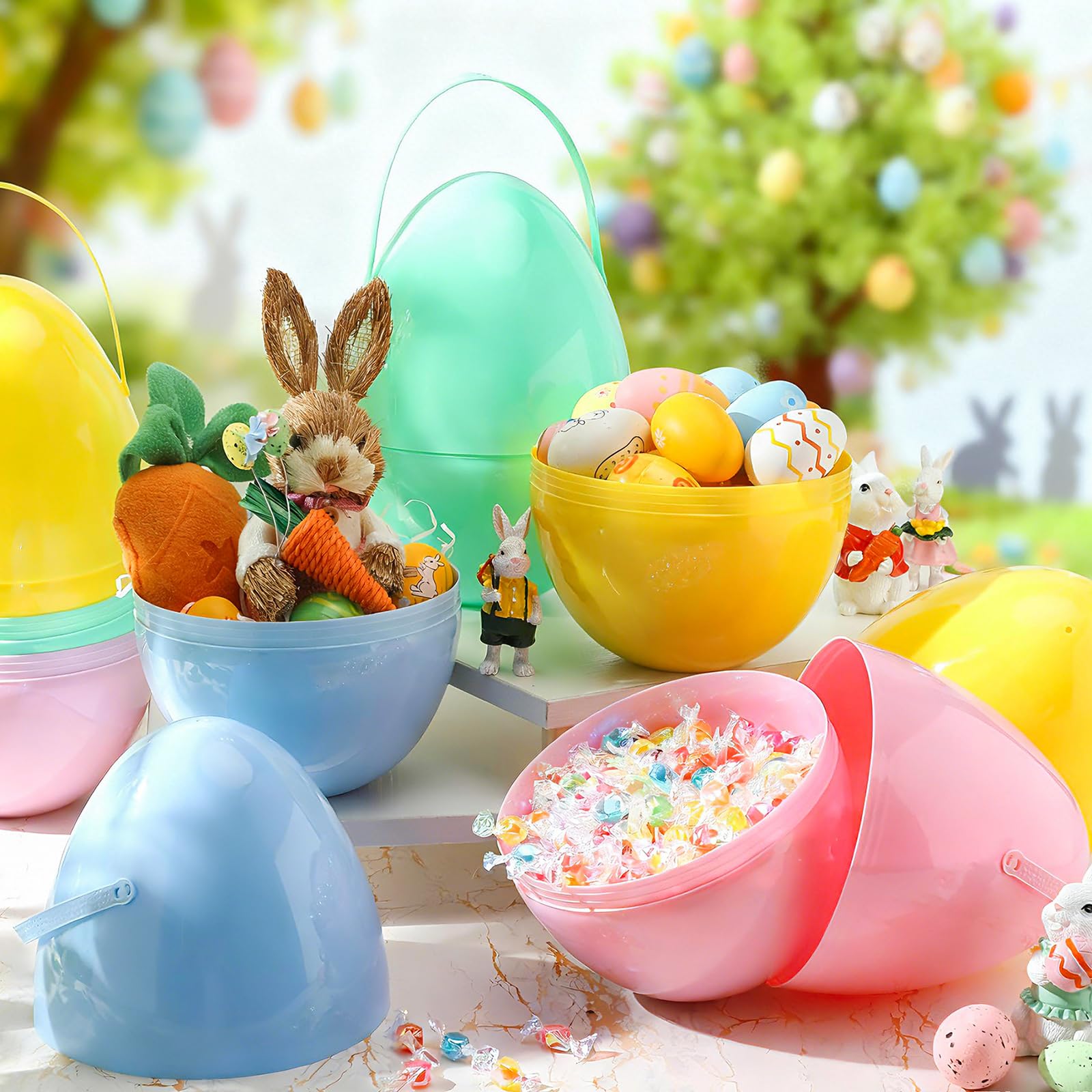 Funtery Easter egg in soft macaroon colors for DIY decorations.
