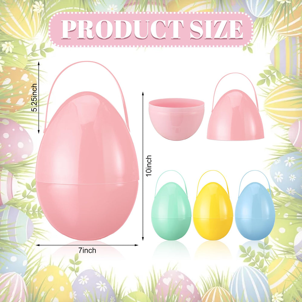 Funtery jumbo Easter egg with handle, opened halves for gifts or fillings.