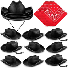 Funtery kids cowboy hat with red bandana for party cosplay.
