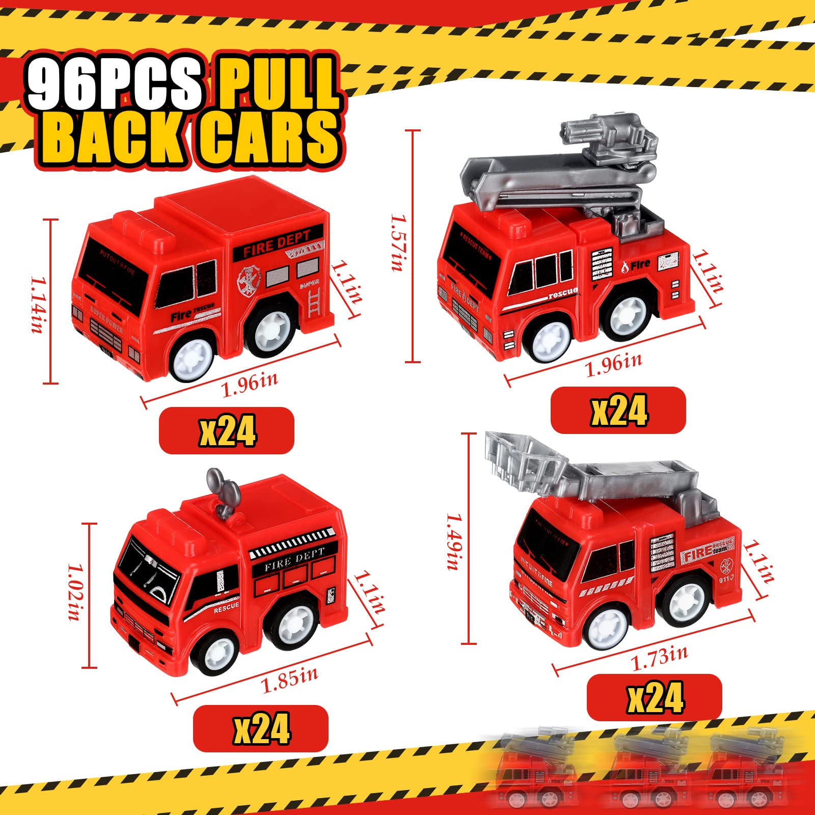 Funtery mini pullback fire truck blue design ready for classroom activities