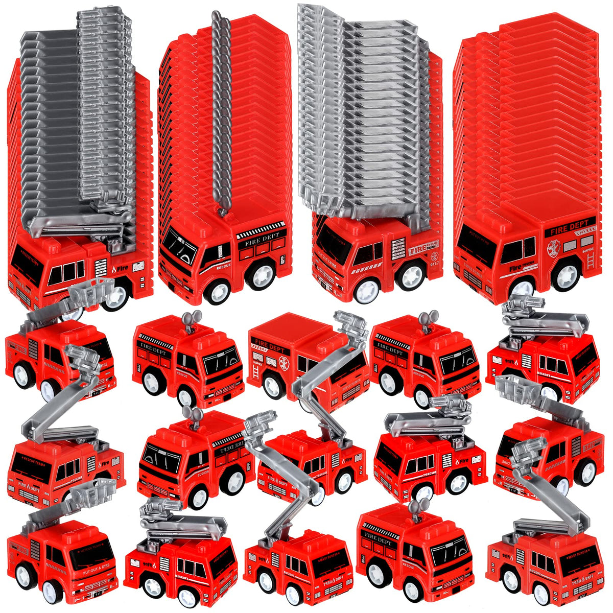Funtery mini pullback fire truck design A for imaginative play