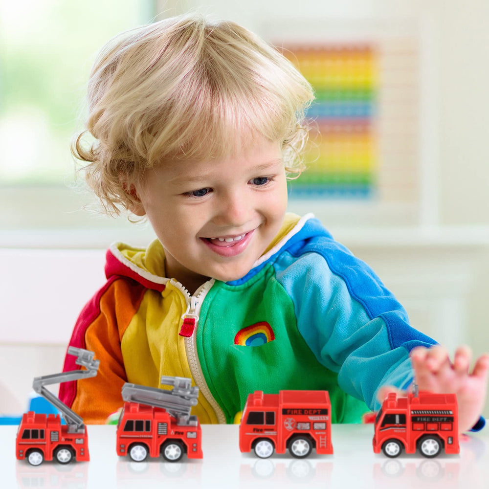 Funtery mini pullback fire truck orange design as treat bag filler