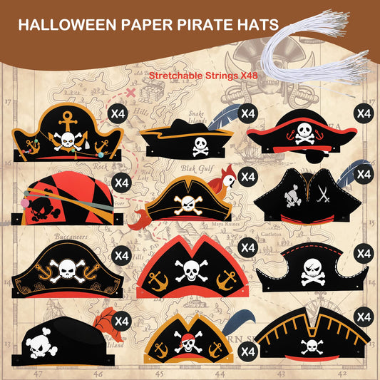 Funtery pirate hat featuring cross knife design for kids and cosplay