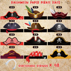 Funtery pirate hat crossbones design enhances group party costumes