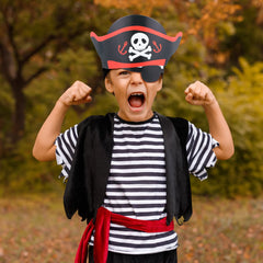 Funtery pirate hat with eye mask detail, playful mystery prop for dress-up