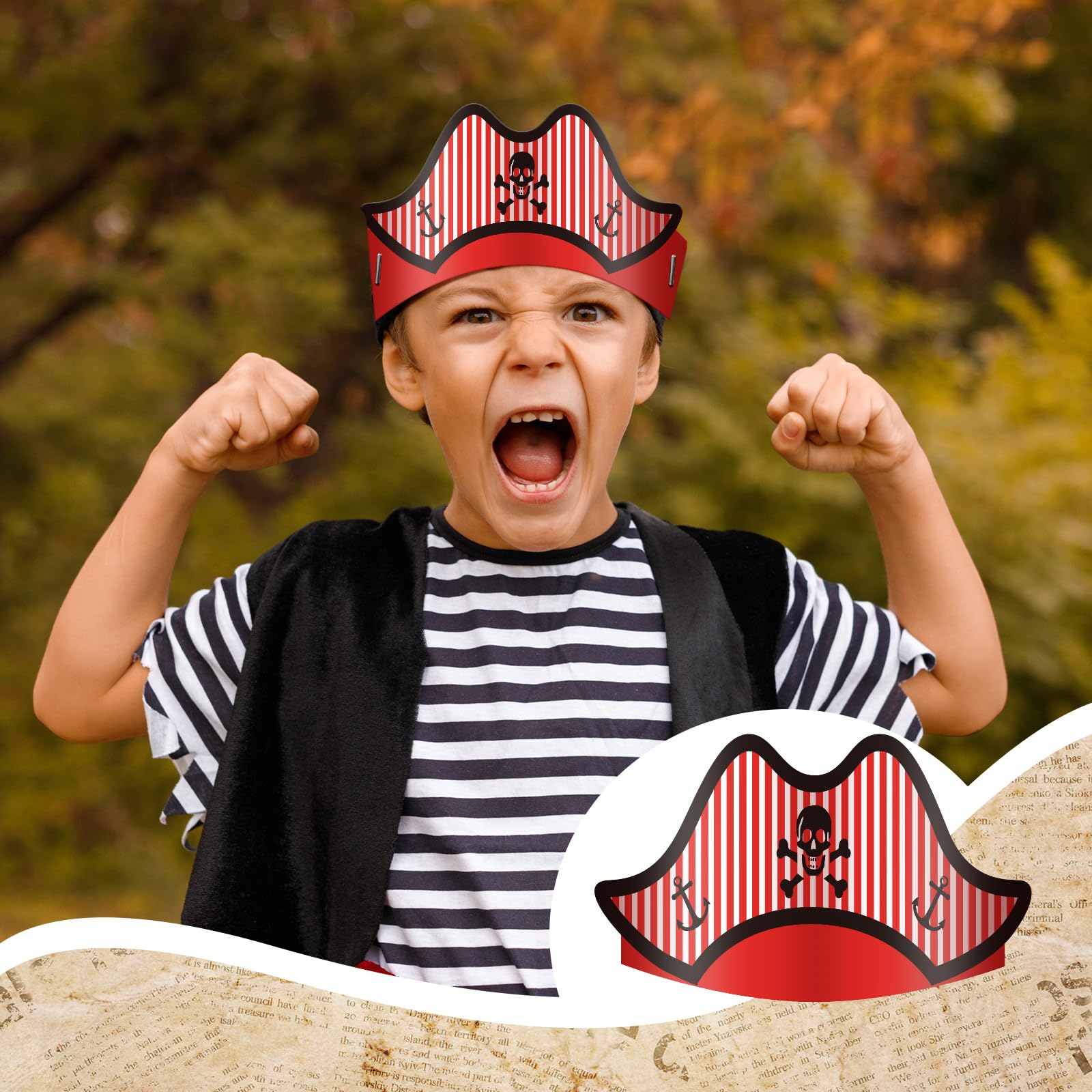 Funtery pirate hat parrot design brings color to pretend-play moments