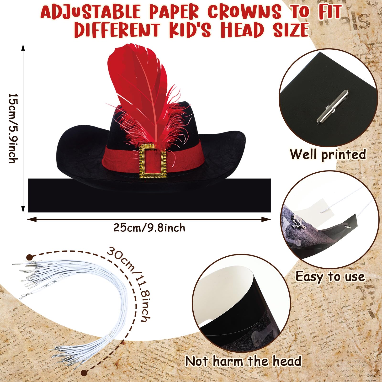 Funtery parrot-design pirate hat sparks colorful stage props.