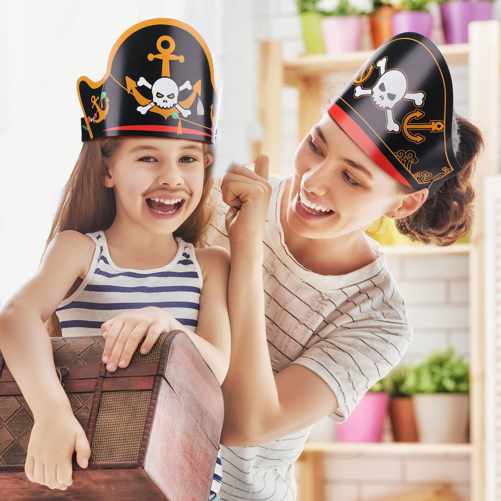 Funtery red hood pirate hat, bold accessory for themed events and costumes
