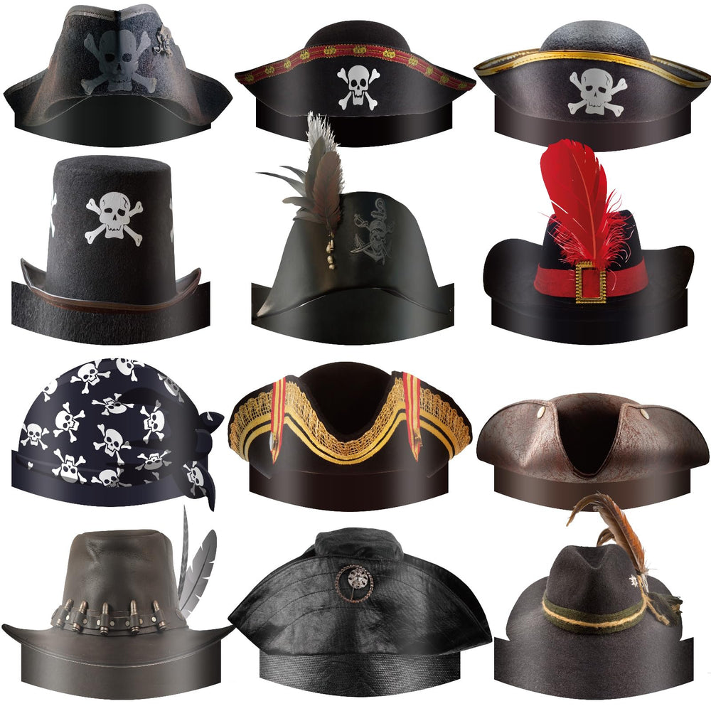 Funtery pirate hat with retro skull design for a bold Halloween look.