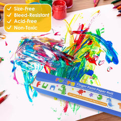 Funto non-toxic finger paint paper roll keeps children safe during creative play.