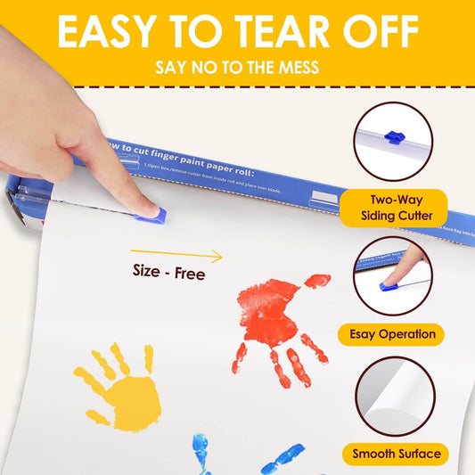 Funto size-free paper roll with slide cutter enables easy trimming to any artwork size.