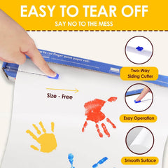 Funto size-free paper roll with slide cutter enables easy trimming to any artwork size.