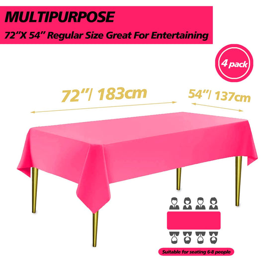 Funtoob hot pink tablecloth closeup reveals waterproof PEVA protection