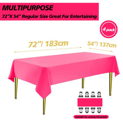 Funtoob hot pink tablecloth closeup reveals waterproof PEVA protection