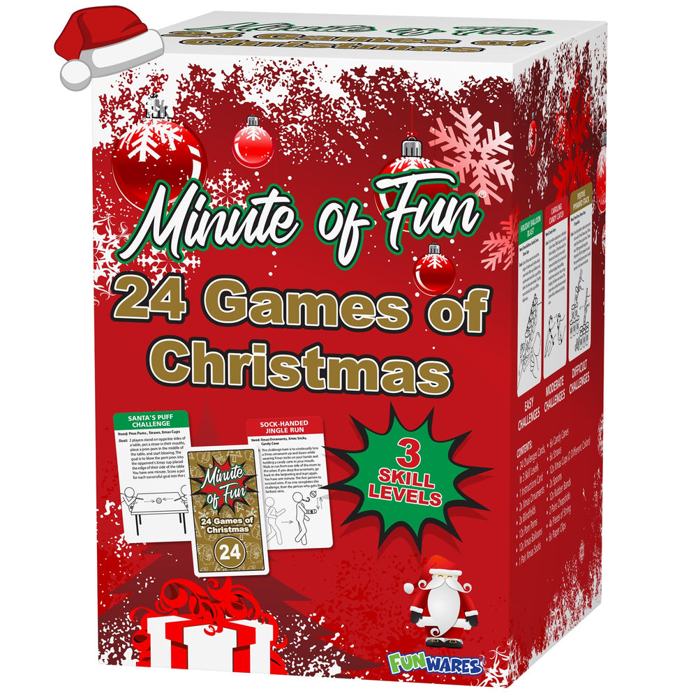 Funwares 24 Days of Christmas Games box front, ideal for family game night