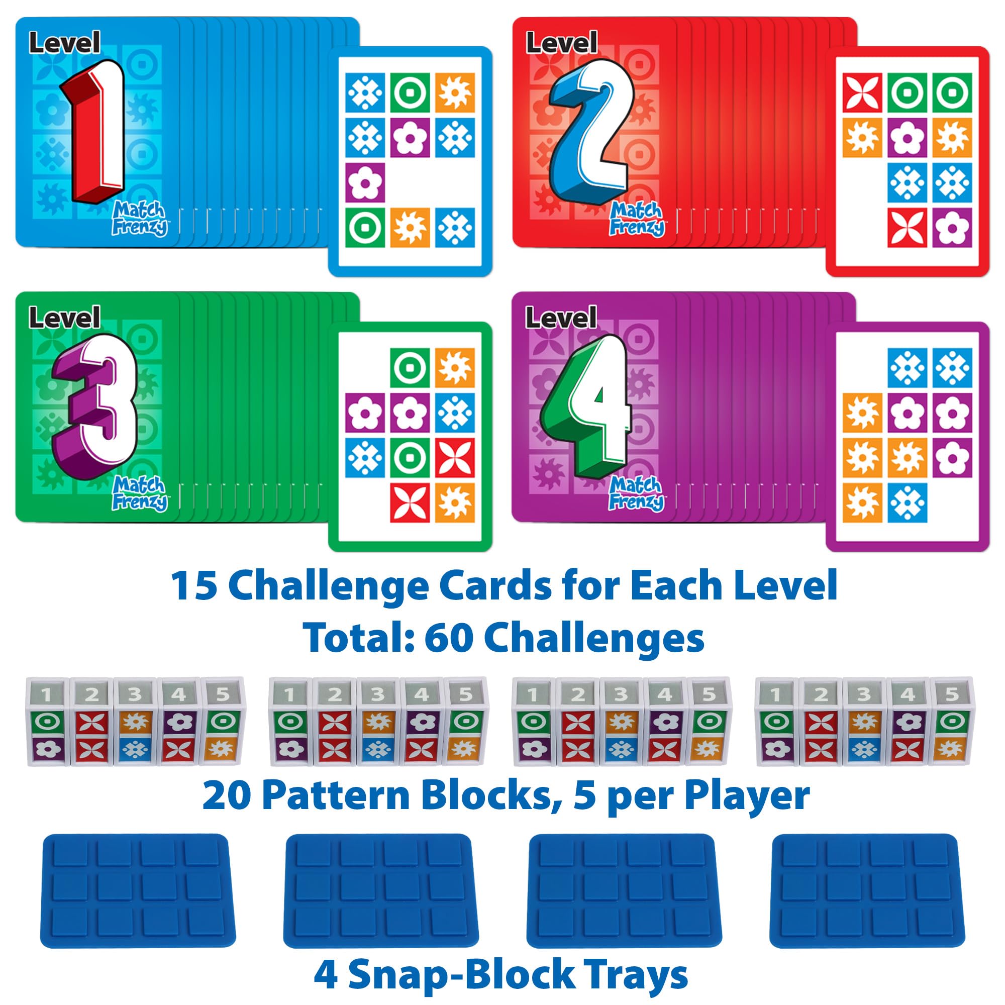 Funwares Match Frenzy snapping-pieces shown with tactile snaps during setup.