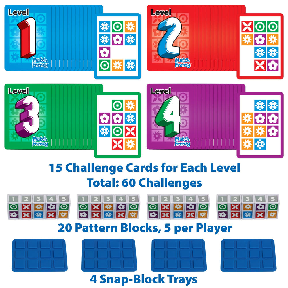Funwares Match Frenzy snapping-pieces shown with tactile snaps during setup.