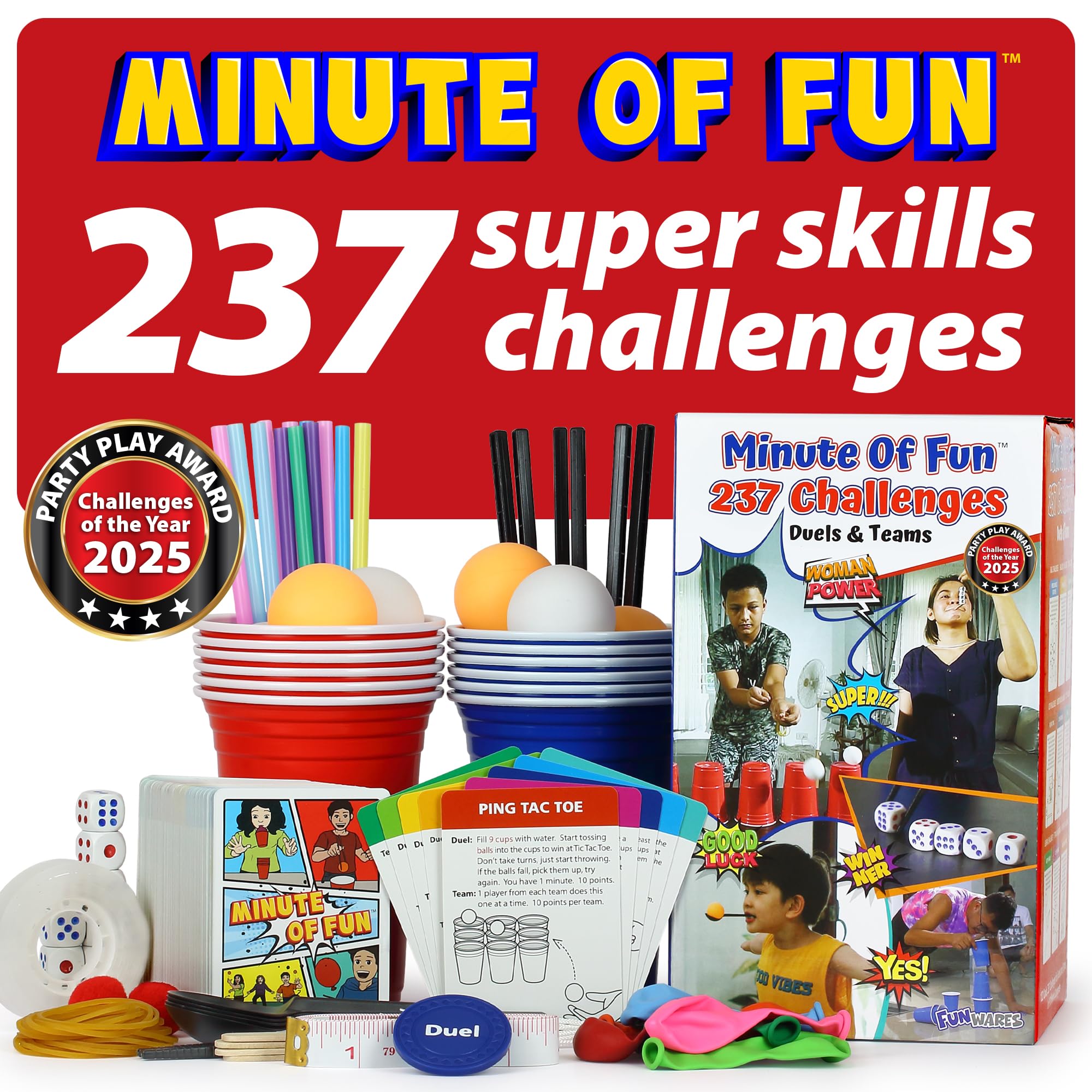 funwares original 237 minute of fun games box ready for family game night.