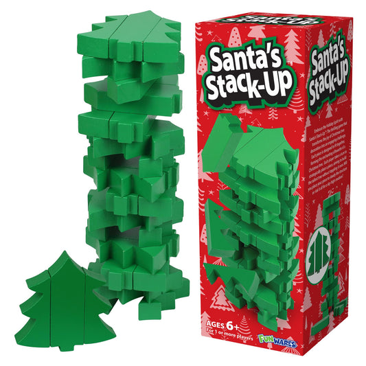 Funwares Santa’s Stack-Up Christmas tree pieces assembled for family fun