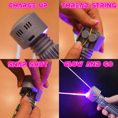 Funwares String Thing built-in-blacklight highlights the glowing string for eye-catching performances