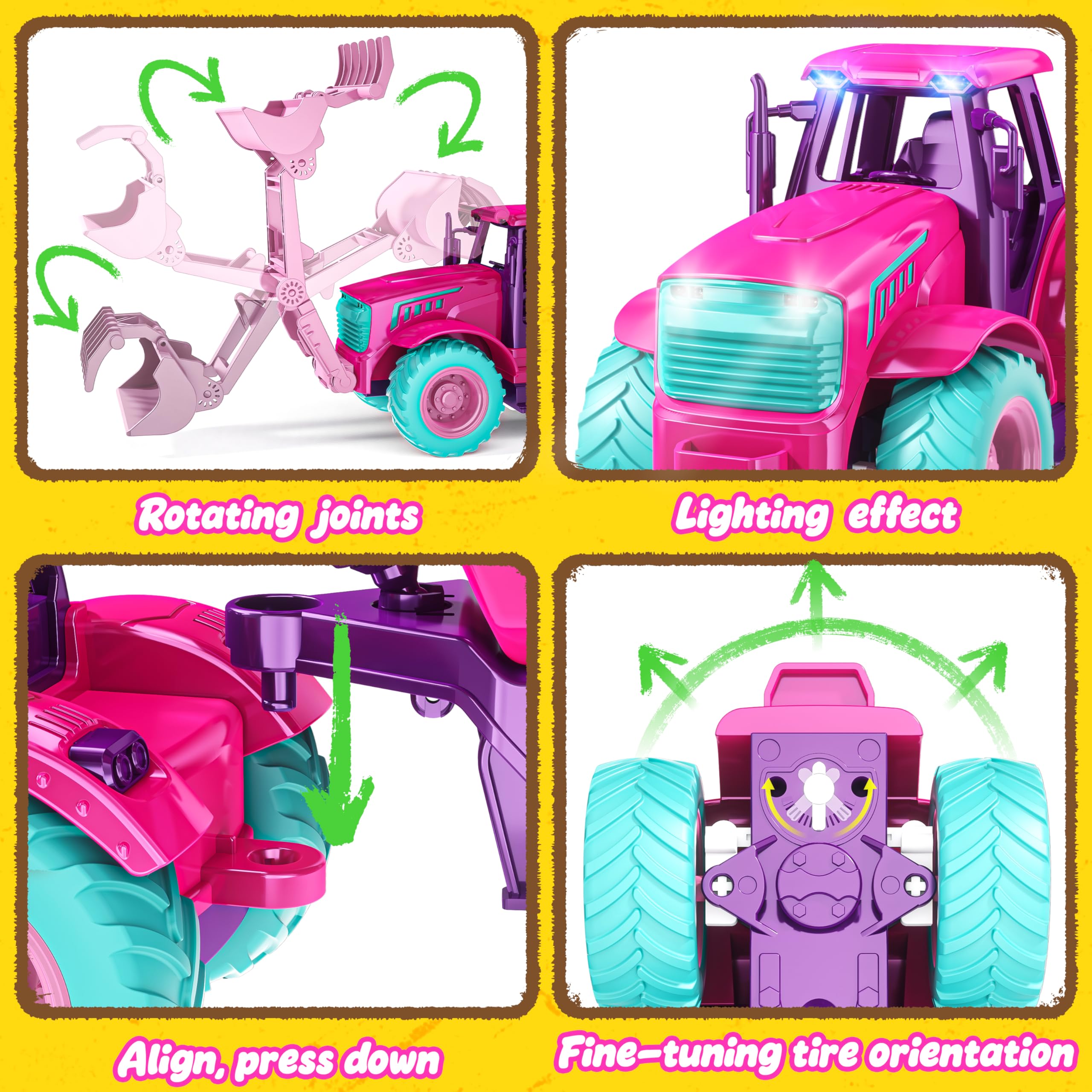 Funwee front loader detail enhances interactive farming setups during playtime.