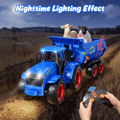 Funwee RC tractor remote control setup shows responsive 2.4GHz play