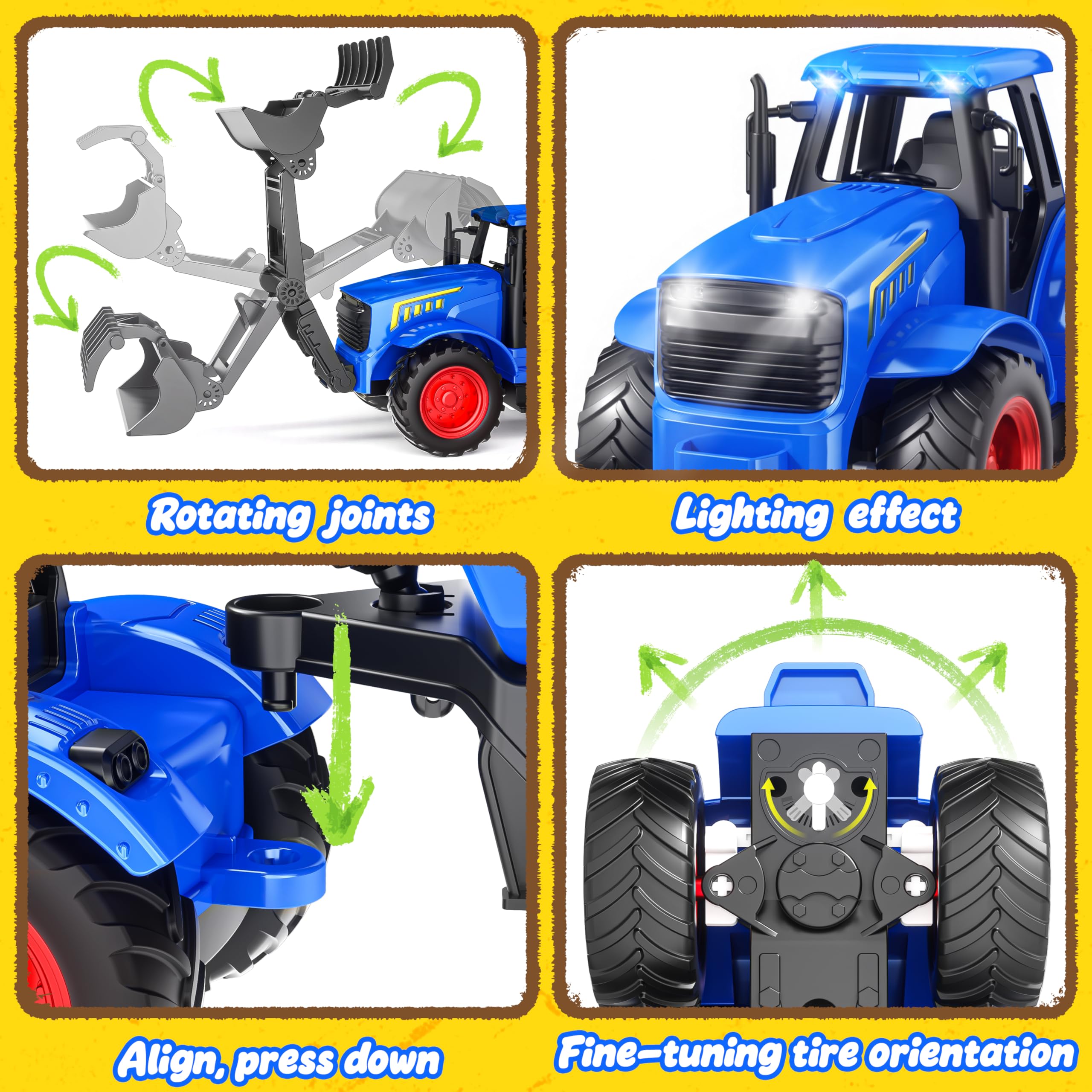 Funwee RC tractor trailer loaded with hay and animals for imaginative farming