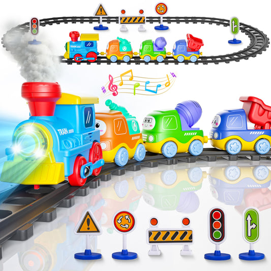Funwee Steam Track locomotive with lights promoting imaginative play