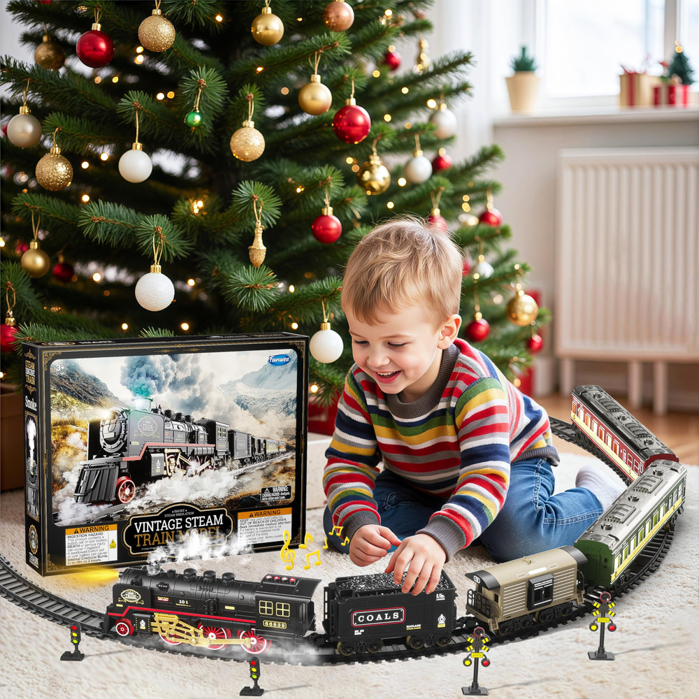 Funwee train set operates on batteries with engaging sounds for anytime play