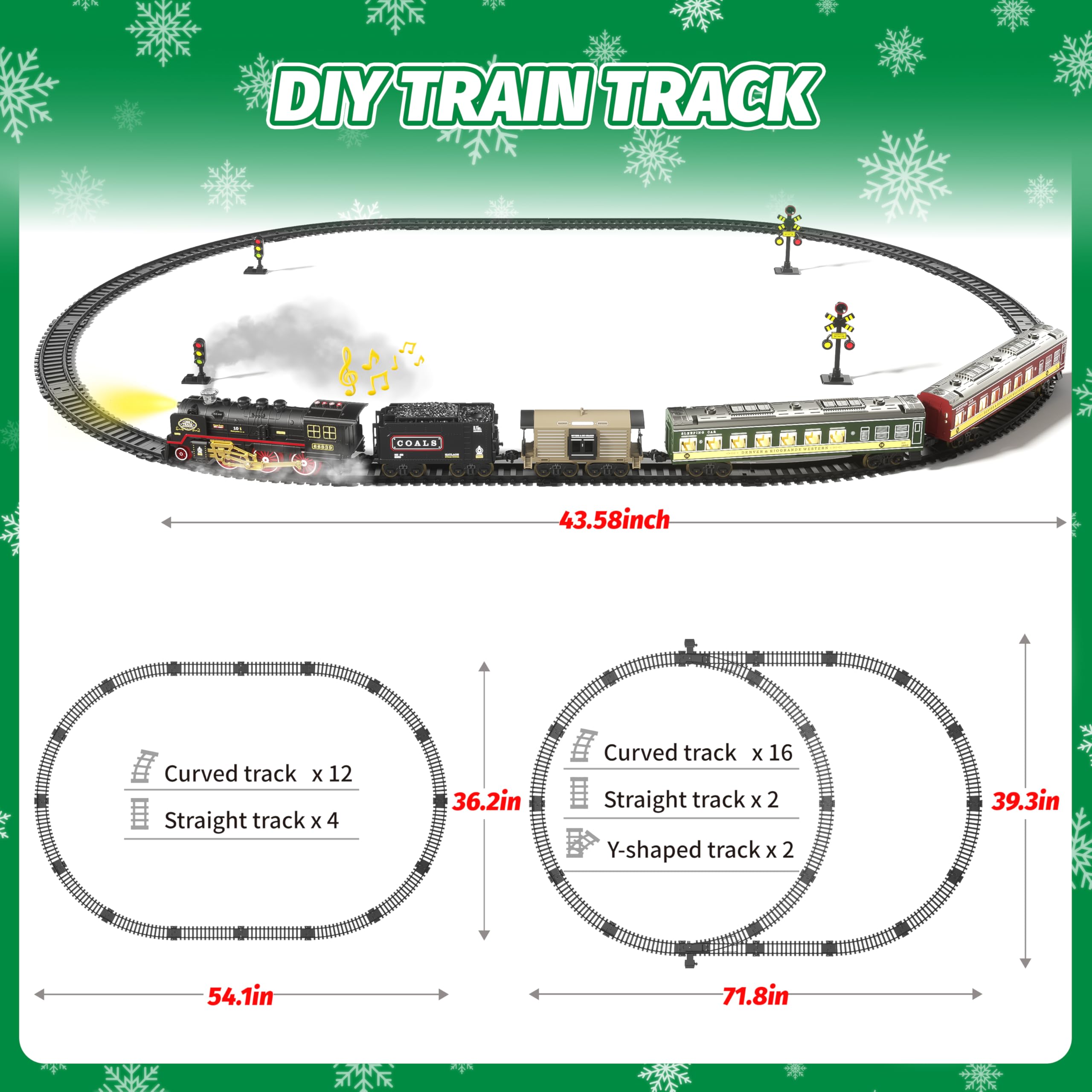 Funwee train set uses safe water-based smoke and bright lights