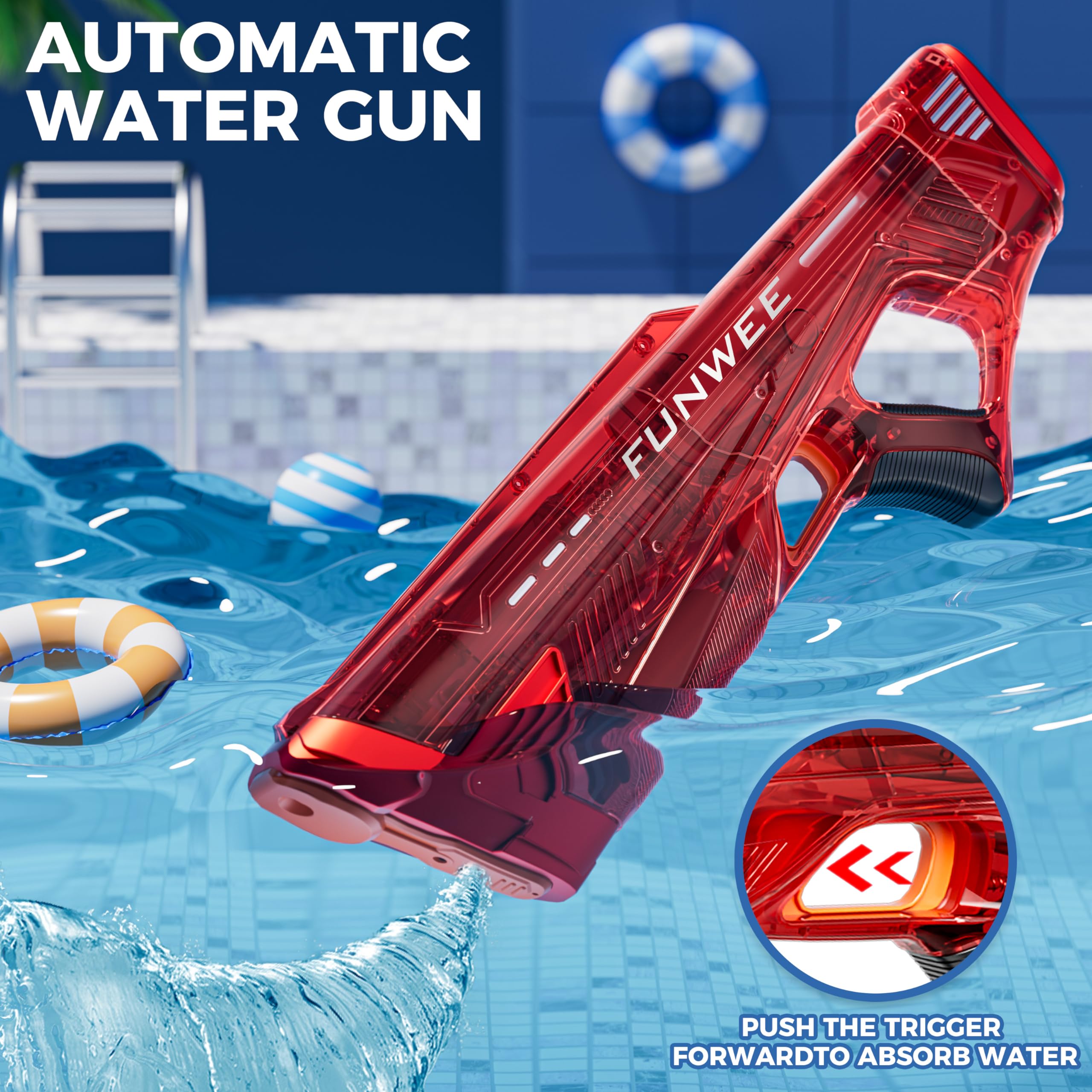 Funwee water gun action shot showing rapid fire and long range.