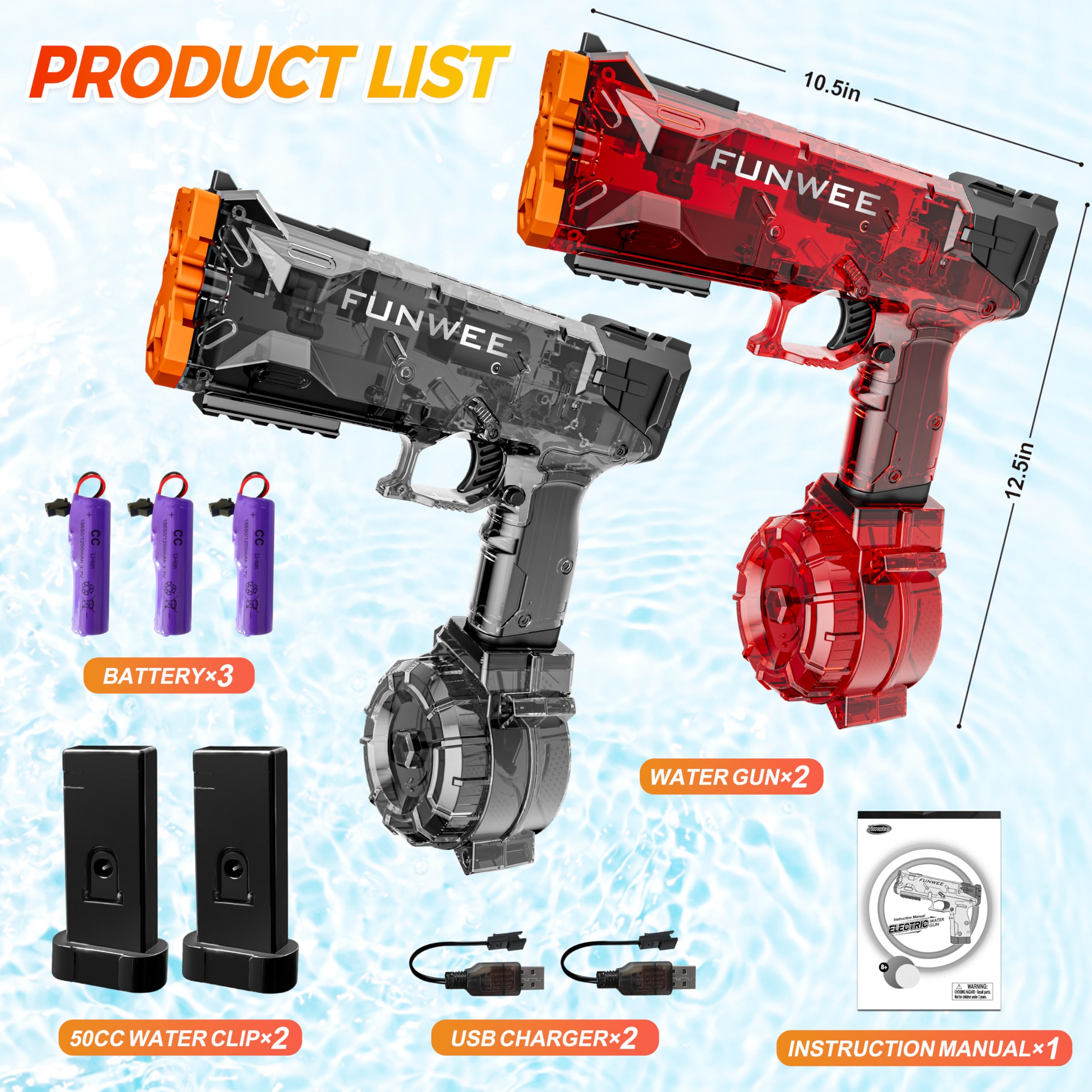 Funwee water gun fast reload design speeds up in-game action.