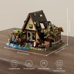 FUNWHOLE A-Frame fireplace scene with piano and records for cozy evenings