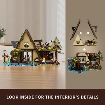 FUNWHOLE A-Frame round window above bed detail creates a charming focal point